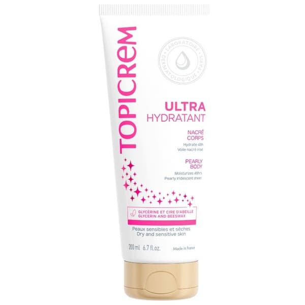 Fuktighetskräm - Topicrem - Ultra-Fuktgivande Pearly - 200ml - Känslig Hud - Krämig Konsistens