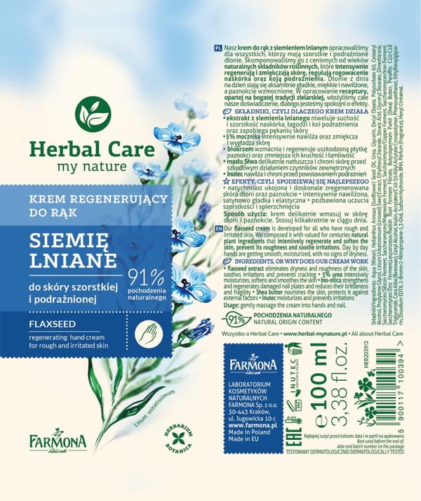 Farmona Herbal Care Handkräm Linfrö 100