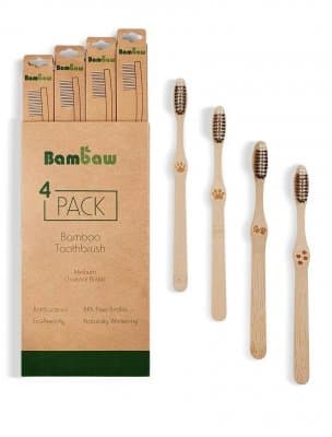 Bambaw tandborstar i ekologisk bambu och aktivt 5430000934459