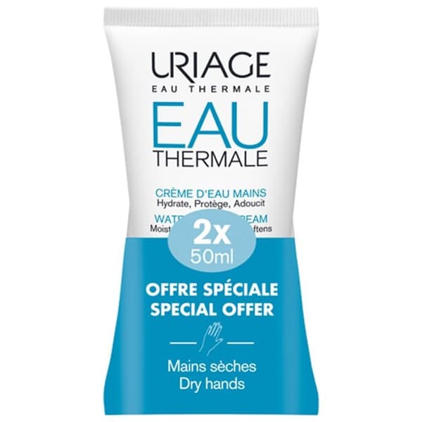 Handkräm - Uriage - Termalvatten - Paket med 2 x 50ml - Fuktgivande - Utan parabener