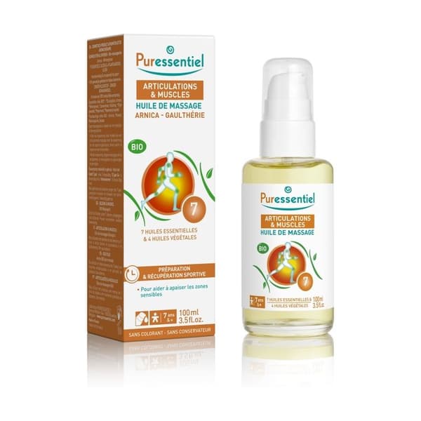 Puressentiel Leder och muskler Organisk massageolja 100ml