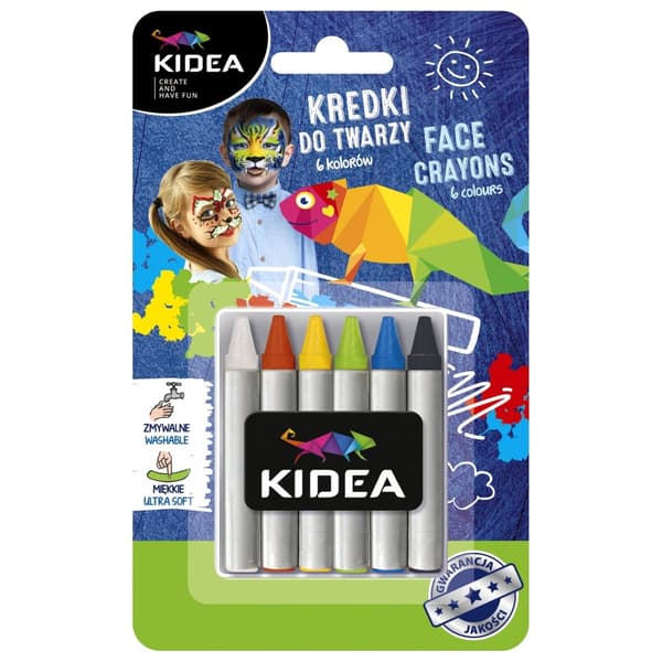 Kidea ansiktspennor 6 färger x 2,5 g