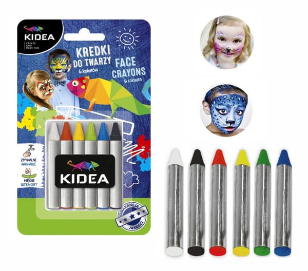 Kidea ansiktspennor 6 färger x 2,5 g