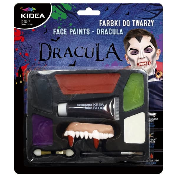 Ansigtsmalingssæt Dracula Halloween Kidea FDTZDKA