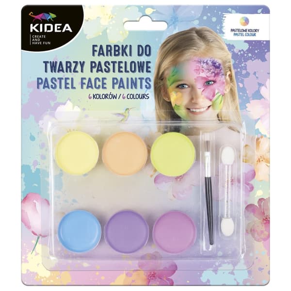 Kidea FDTP6KA pastellikasvomaalit 6 väriä