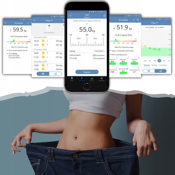 SMART ANALYTISK BADRUMSVÅG 25 I 1 APK LCD 180 KG - SPÅR DINA FRAMSTEG