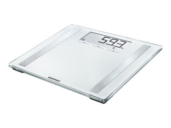 Soehnle Shape Sense Control 200, Sähkökäyttöinen henkilövaaka, 180 kg, 100 g, Valkoinen, kg, lb, ST, Neliö