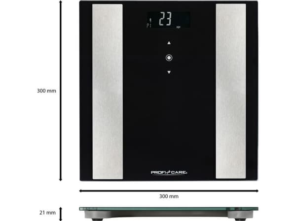 ProfiCare PC-PW 3007 FA, Elektronisk personvekt, 180 kg, 100 g, Sort, 5 kg, kg, lb, ST