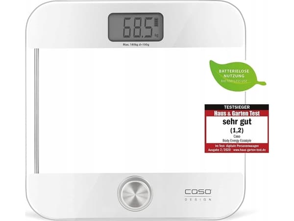 Waga łazienkowa Caso Caso | Body Energy Ecostyle personal scale | 3416 | Maximum weight (capacity) 180 kg | Accuracy 100 g | Baltas/Pilkas