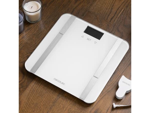 Cecotec 04088, Sähkökäyttöinen henkilövaaka, 180 kg, 100 g, Valkoinen, 5 kg, kg/lb
