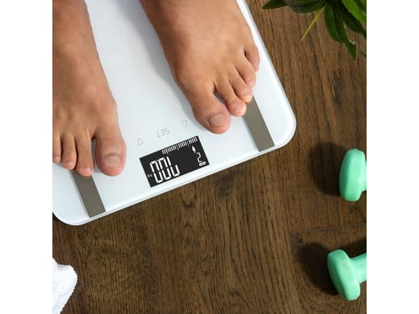 Cecotec 04088, Sähkökäyttöinen henkilövaaka, 180 kg, 100 g, Valkoinen, 5 kg, kg/lb