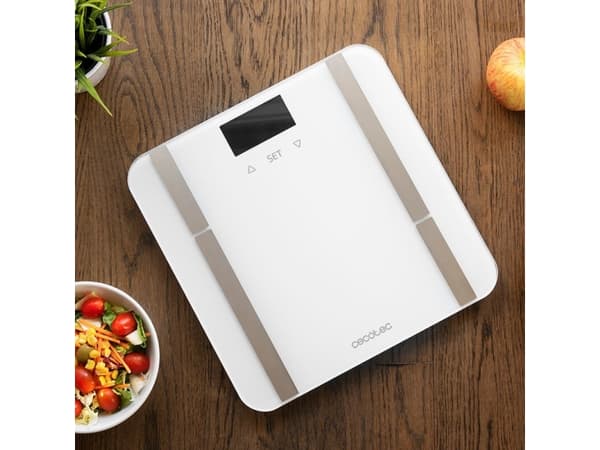 Cecotec 04088, Sähkökäyttöinen henkilövaaka, 180 kg, 100 g, Valkoinen, 5 kg, kg/lb