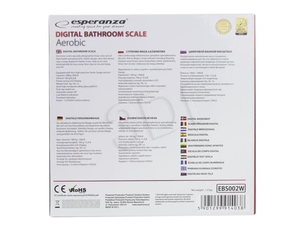 Badevægt Digital Esperanza Aerobic EBS002W Hvid