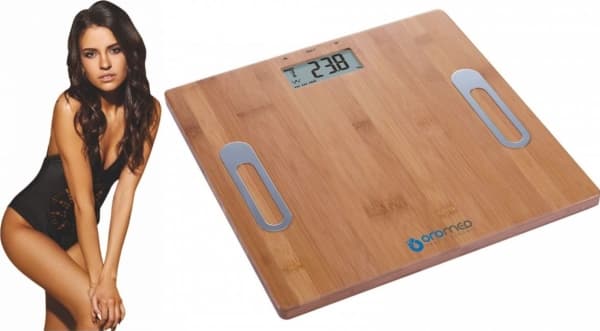Oromed ORO-SCALE BAMBOO, Elektronisk personvekt, 150 kg, 100 g, kg, firkant, Bamboo