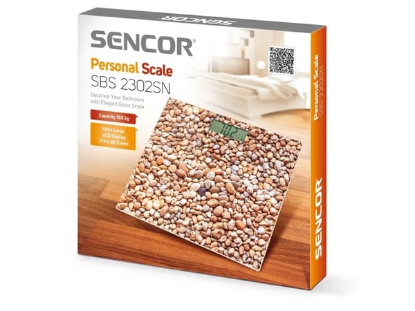 Sencor SBS 2302SN, Elektronisk personvåg, 150 kg, 100 g, Multifärg, kg/lb, Torg
