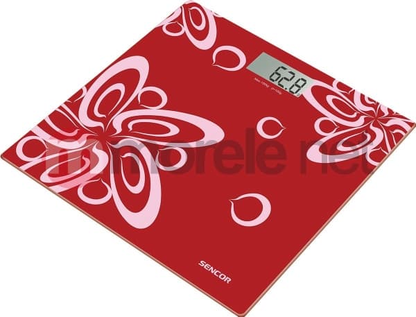 Sencor SBS 2507RD, Elektronisk personvekt, 150 kg, 100 g, Rød, LCD, 69 x 31 mm