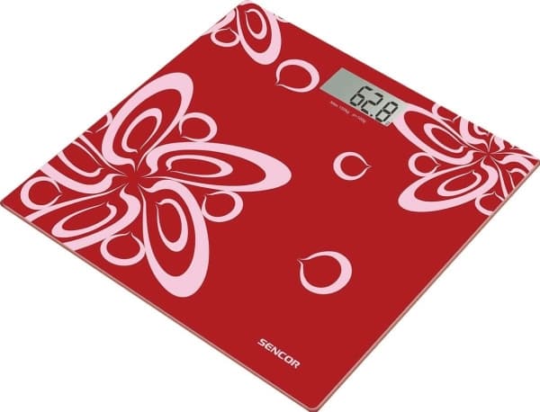 Sencor SBS 2507RD, Elektronisk personvekt, 150 kg, 100 g, Rød, LCD, 69 x 31 mm