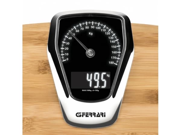 G3 Ferrari Formula Elegance, Elektronisk personvekt, 180 kg, Bamboo, Tre, 0,1 kg, kg/lb, Oval