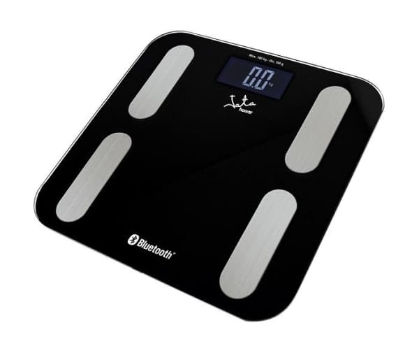 JATA 593, Elektronisk personvekt, 180 kg, 100 g, Sort, kg, lb, ST, firkant