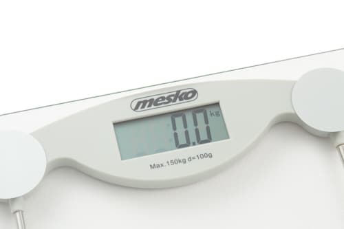Mesko Home MS 8137, Elektronisk personvekt, 150 kg, 100 g, Gjennomsiktig, Hvit, kg, Rektangel