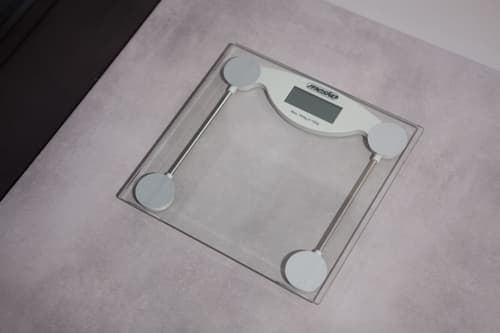 Mesko Home MS 8137, Elektronisk personvekt, 150 kg, 100 g, Gjennomsiktig, Hvit, kg, Rektangel