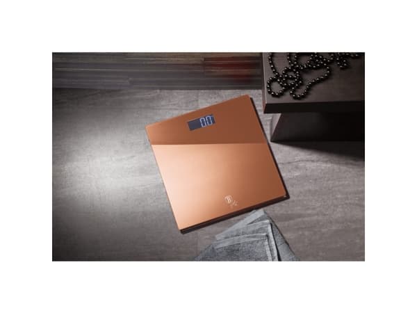 Berlinger Haus BH/9353, Elektronisk personvekt, 150 kg, Rosegull, kg, firkant, Plast, Herdet glass