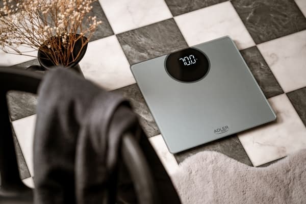 Adler AD 8175, Elektronisk personvekt, 180 kg, 100 g, Sølv, kg, lb, firkant