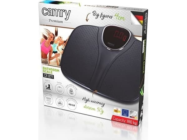 Camry | Bathroom scale | CR 8171b | Maximum weight (capacity) 180 kg | Accuracy 50 g | Body Mass Index (BMI) measuring | Black