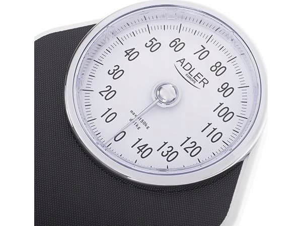 Köksvåg Adleris | Mekanisk badrumsvåg | AD 8177 | Maximal viktkapacitet 150 kg | Noggrannhet 1000 g | Svart