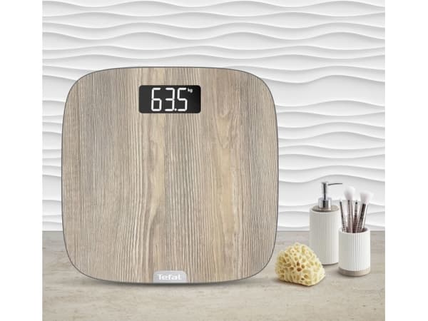 Tefal Origin PP1600V0, Sähkökäyttöinen henkilövaaka, 160 kg, 100 g, Puu, kg, Ovaali