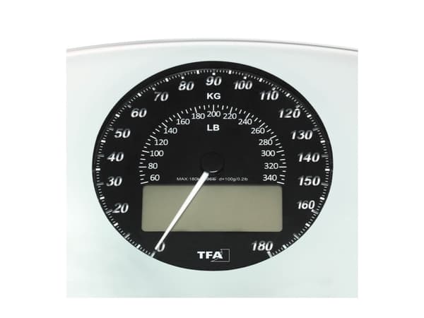 TFA-Dostmann 50.1003.02, Elektronisk personvekt, 180 kg, Sort, Hvit, 5 kg, kg, lb, ST, Rektangel