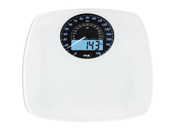TFA-Dostmann 50.1003.02, Elektronisk personvekt, 180 kg, Sort, Hvit, 5 kg, kg, lb, ST, Rektangel