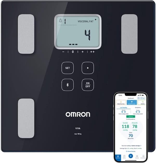 Omron VIVA Square Black Elektronisk personlig vægt