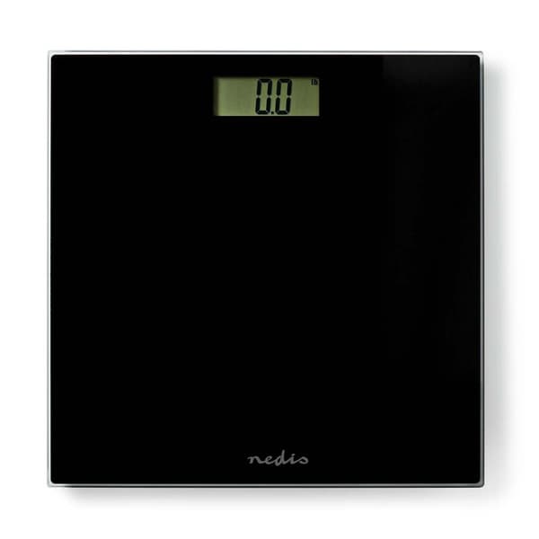 Nedis Personvekt | Digital | Sort | Herdet Glass | Maksimal vekttrykk: 150 kg