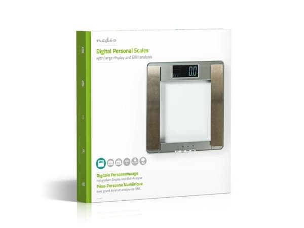 Nedis PESC120DCT, Elektronisk personvekt, 180 kg, 100 g, Sølv, Glass, LCD