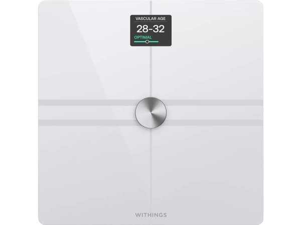 Withings Body Comp - skala med kroppsvektanalyse og pulsmåling. Medisinsk utstyr (hvit)
