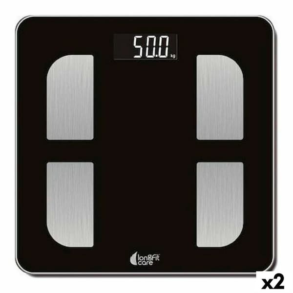 Digital Badrumsvåg LongFit Care Svart Multifunktion 33 x 4 x 33 cm (2 antal)
