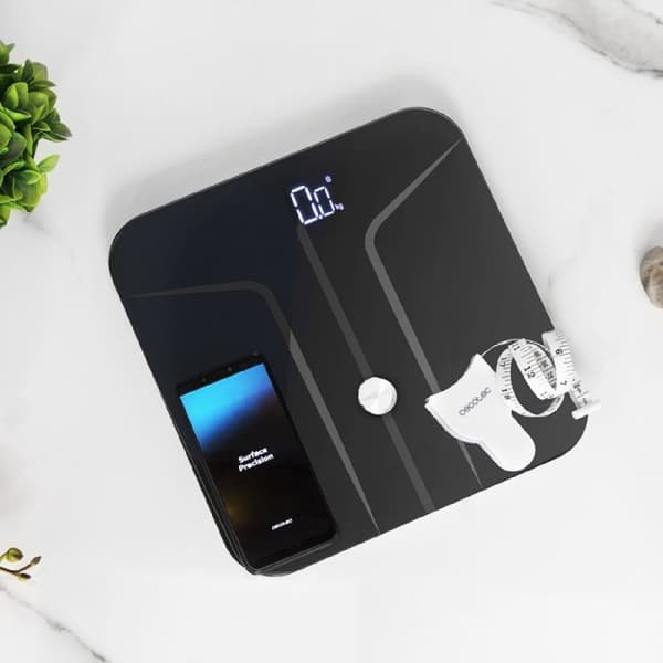 Cecotec Smart digital bathroom scale, high precision, with connectivity and measuring tape.