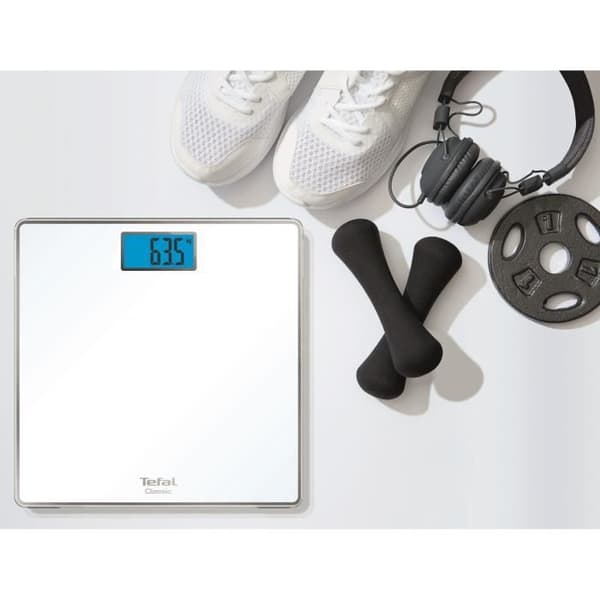 Tefal PP1501V0 Classic Personvåg 31 x 31 cm, Maxkapacitet 160 kg, Gradering 100 g, Bakgrundsbelyst display, Batterier ingår