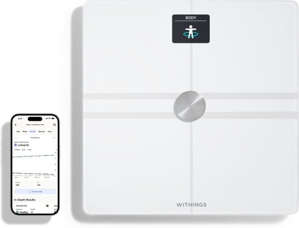 Withings Body Comp White kroppsanalysevekt med wifi-tilkobling