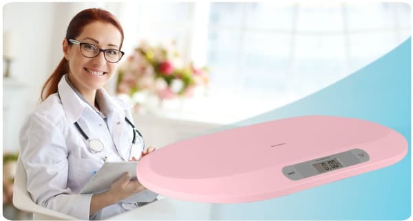 Elektronisk babyvåg BW-144 rosa