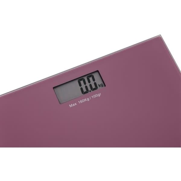 Elektronisk personvåg - LITTLE BALANS - 160 kg max - härdat glasskiva - plommonfärg