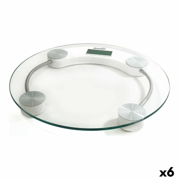 Digitaalinen henkilövaaka Basic Home Läpinäkyvä 33 x 3,5 cm (6 osaa)