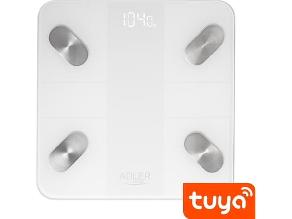 Virtuvinės svarstyklės Adler išmaniosios vonios svarstyklės | AD 8186b | Didžiausias svoris (keliamoji galia) 180 kg | Tikslumas 100 g | Kūno masės i