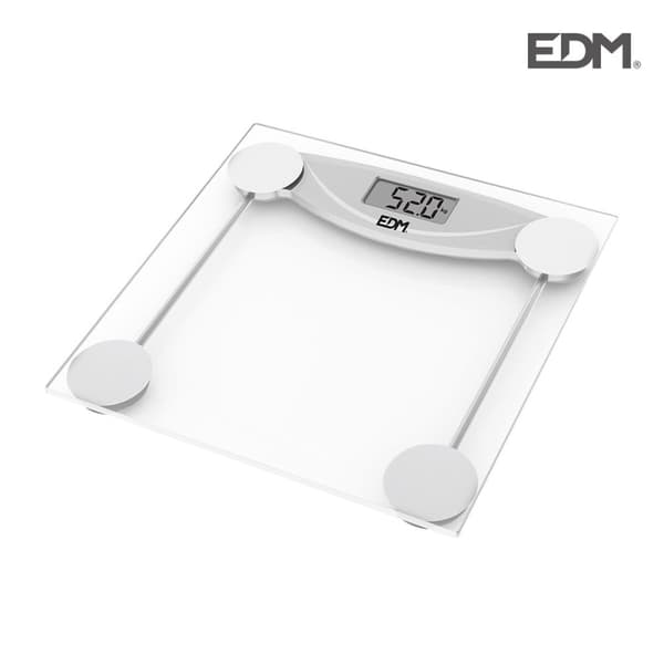 Digital badevægt EDM 07520 Sort Gennemsigtig Krystal 180 kg