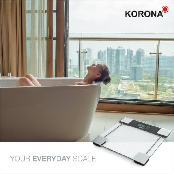 Korona 74551 SVENJA Digital Personvåg | Lastkapacitet 180 kg, gradering 100 g | Tidlös design