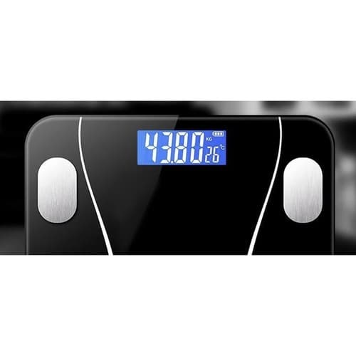 Digital personvekt i glass med motiver med Bluetooth