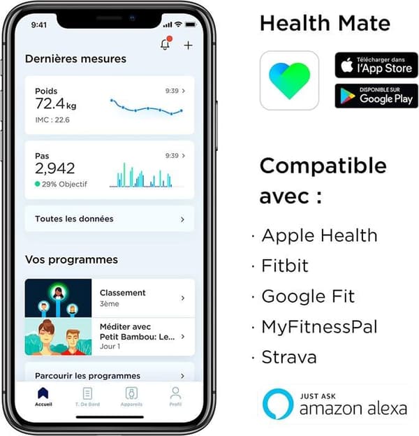 Body Noir Connected Scale - Analys av kroppssammansättning, fleranvändare