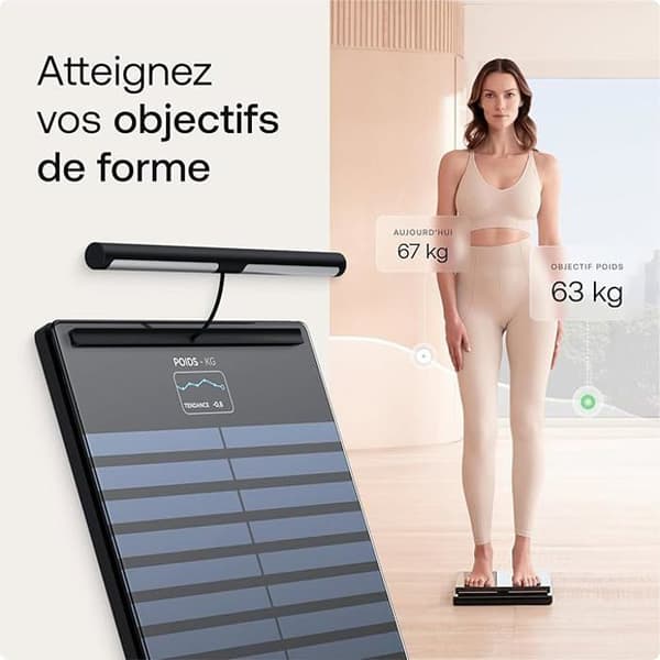 Uppkopplad Våg - Withings - Body Scan - Vit - Elektrokardiogram - 180 kg - 50 g indelning
