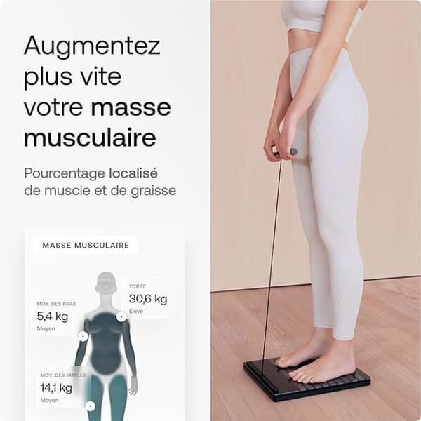 Uppkopplad Våg - Withings - Body Scan - Vit - Elektrokardiogram - 180 kg - 50 g indelning